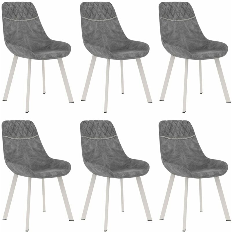 

Sillas de Comedor Cuero Sintético 6 Unidades Negro - Negro - Vidaxl