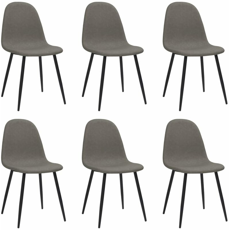 

Sillas de comedor 6 unidades cuero sintético gris oscuro