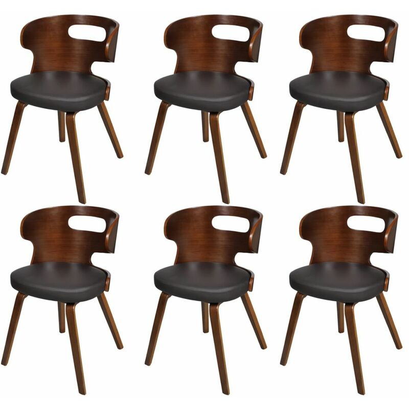 

Sillas de comedor 6 unidades cuero sintetico marron