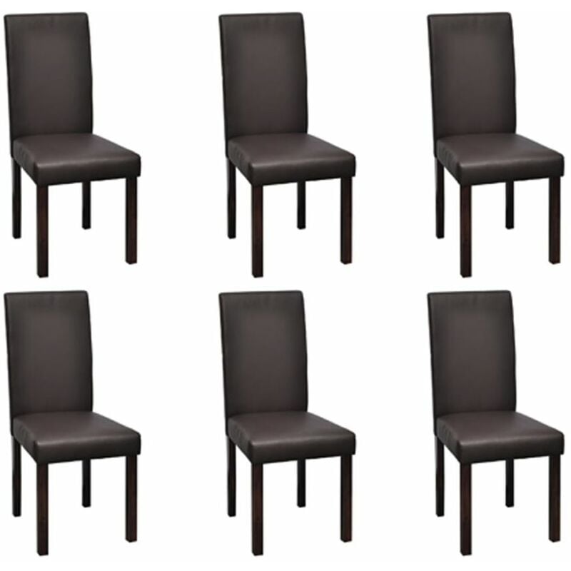 

Sillas de comedor 6 unidades cuero sintetico marron