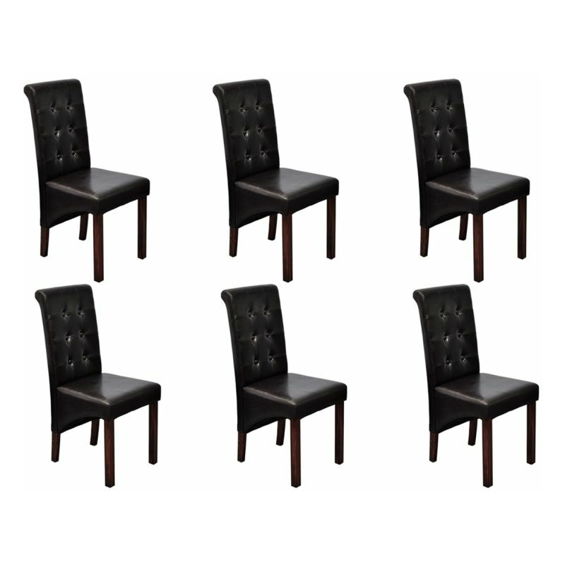 

Sillas de comedor 6 unidades cuero sintetico marron