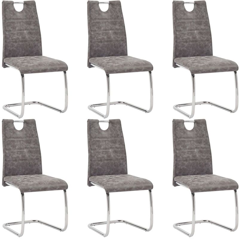 

Sillas de comedor 6 unidades cuero sintético marrón