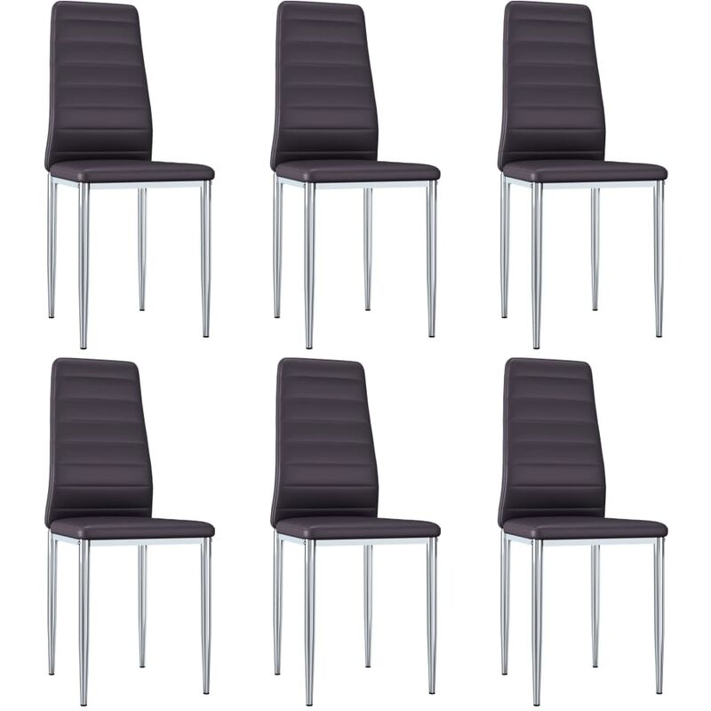 

Sillas de comedor 6 unidades cuero sintético marrón