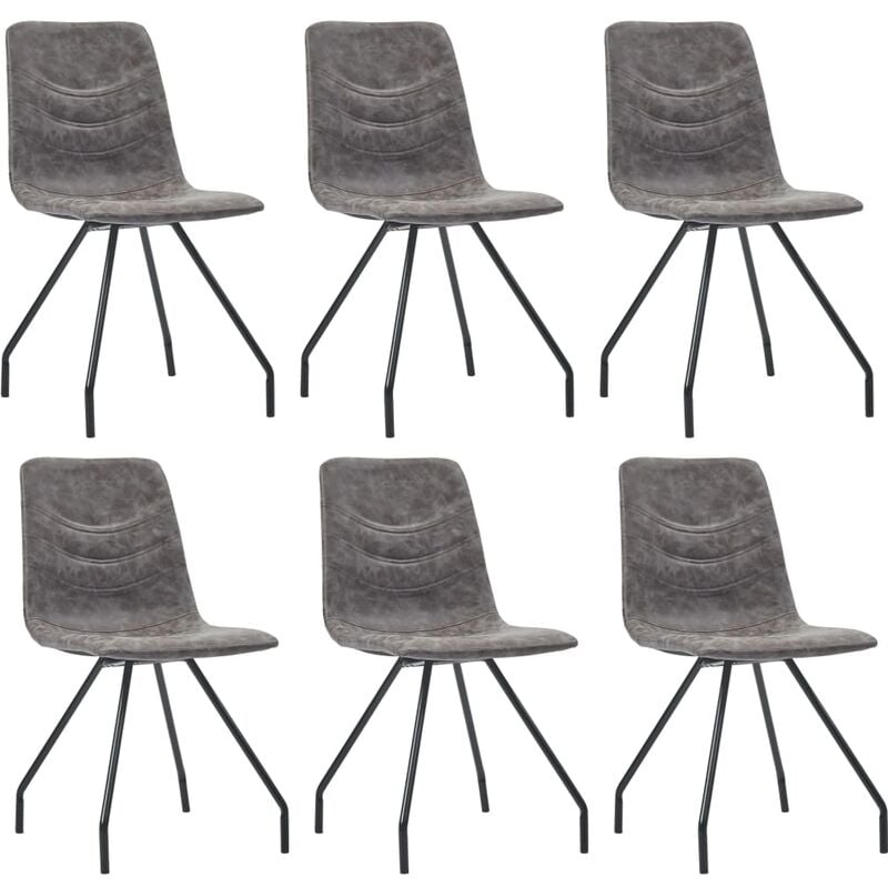 

Sillas de comedor 6 unidades cuero sintético marrón oscuro