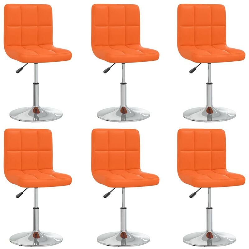 

Sillas de comedor 6 unidades cuero sintético naranja