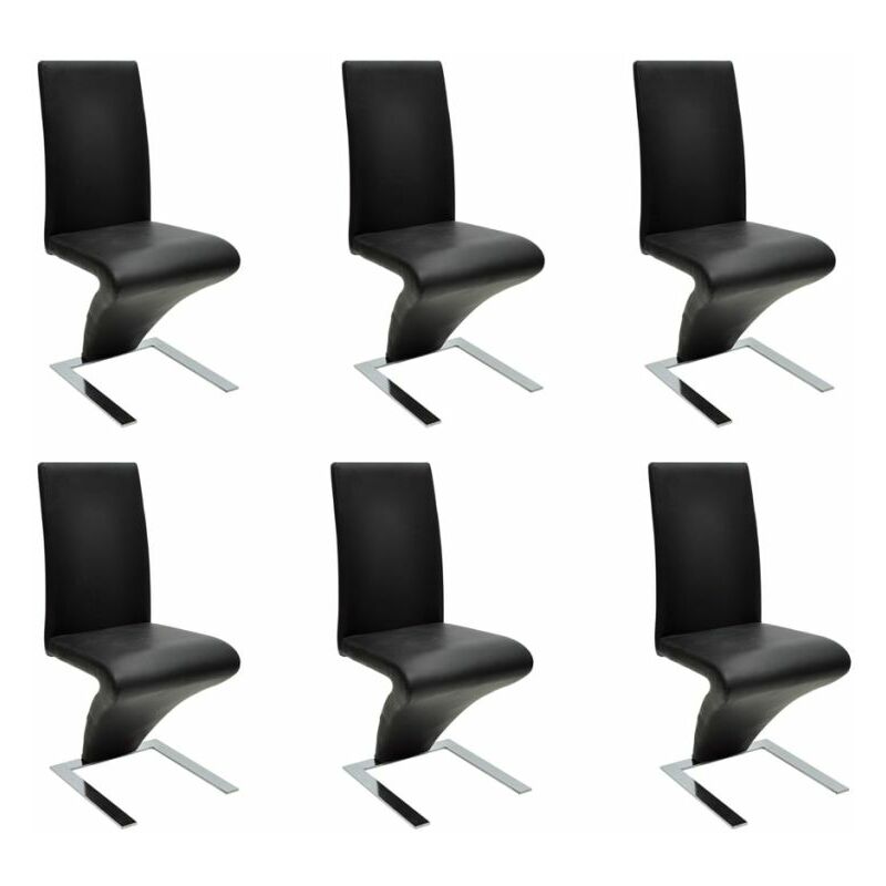 

Sillas de comedor 6 unidades cuero sintetico negro