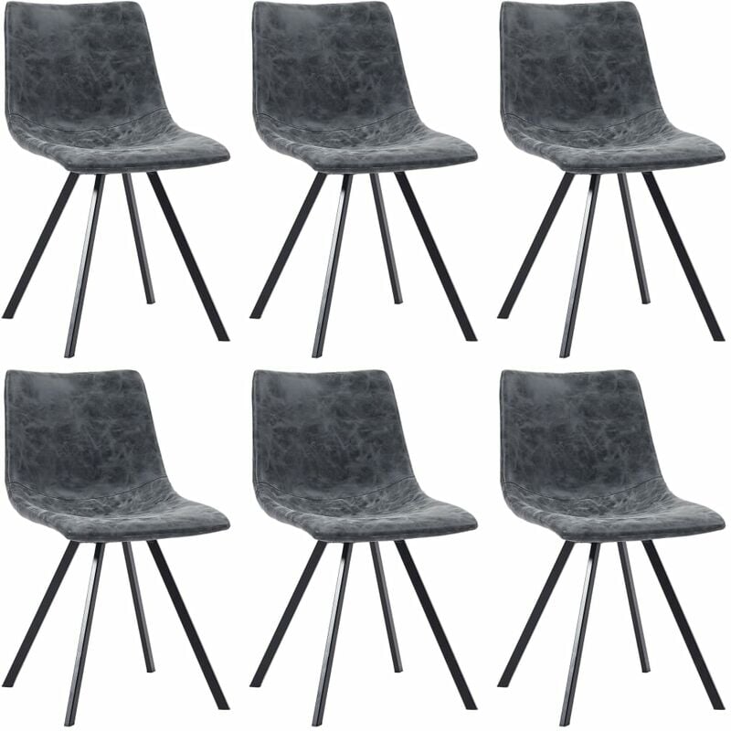 

Sillas de comedor 6 unidades cuero sintetico negro