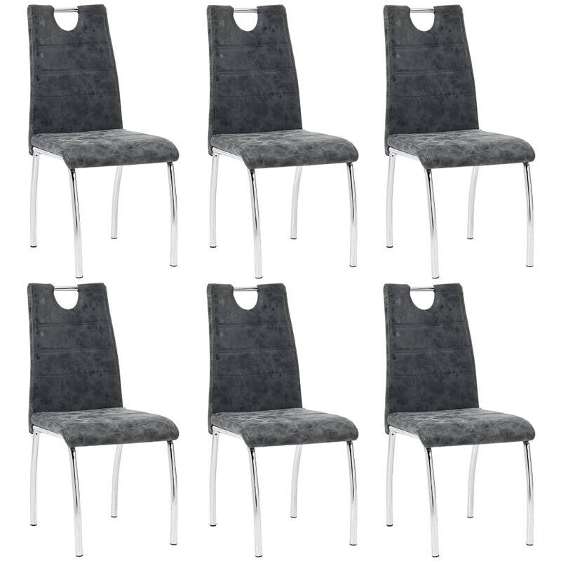 

Sillas de comedor 6 unidades cuero sintetico negro