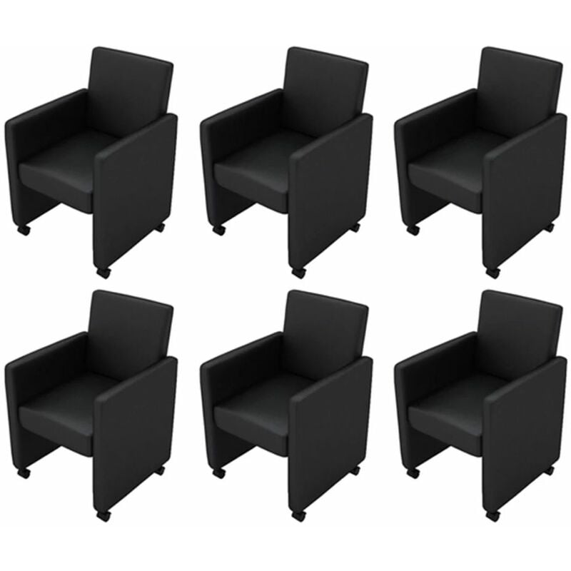 

Sillas de comedor 6 unidades cuero sintético negro