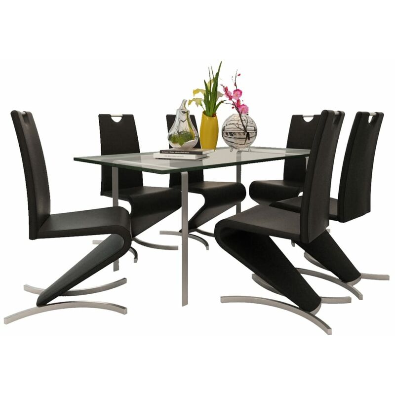 

Sillas de comedor 6 unidades cuero sintético negro