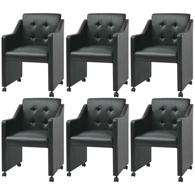

Sillas de comedor 6 unidades cuero sintético negro