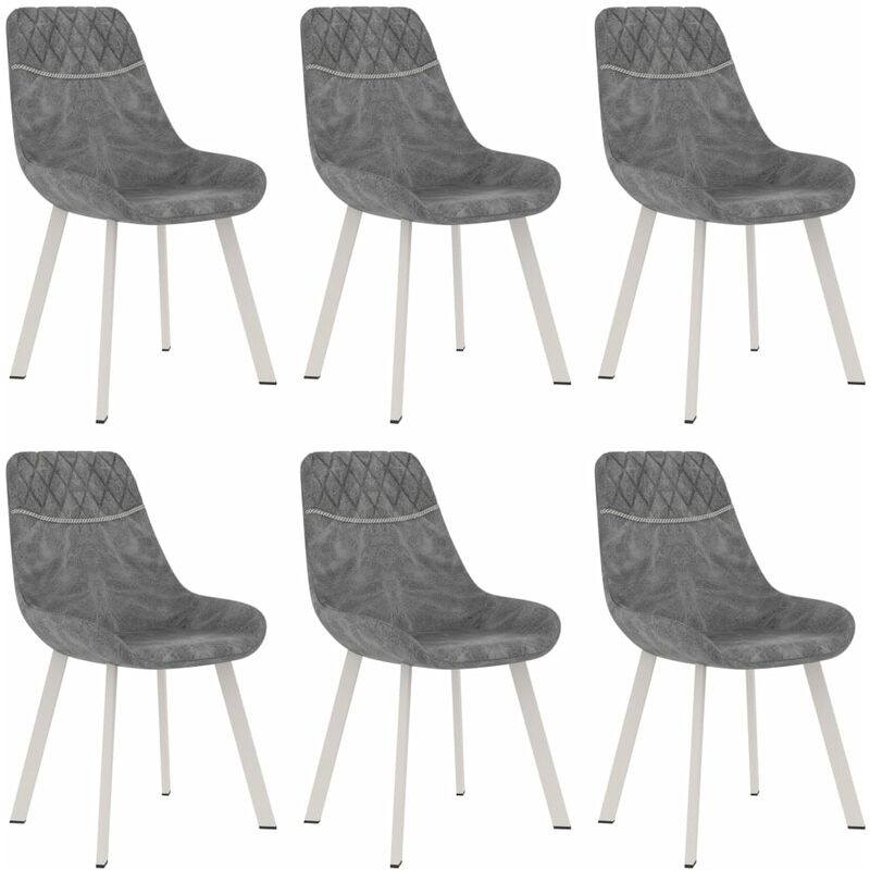 

Sillas de comedor 6 unidades cuero sintético negro