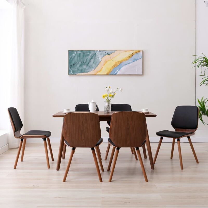 

Sillas de comedor 6 unidades cuero sintético negro