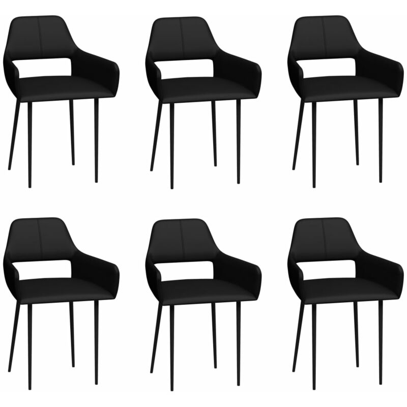 

Sillas de comedor 6 unidades cuero sintético negro