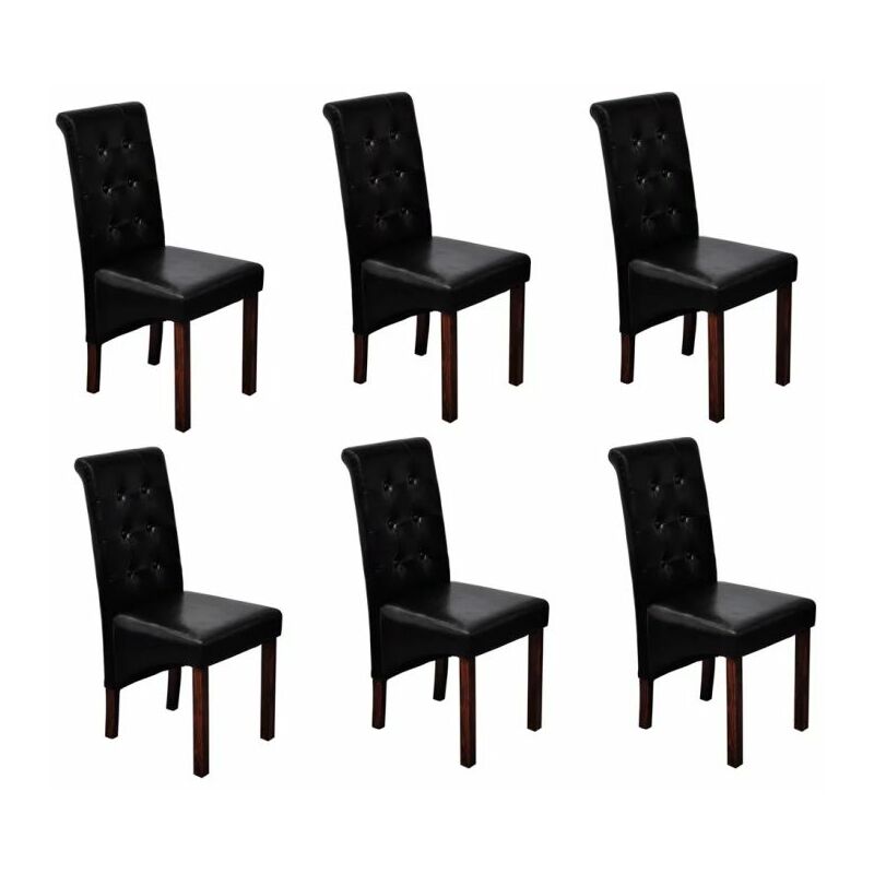 

Sillas de comedor 6 unidades cuero sintético negro