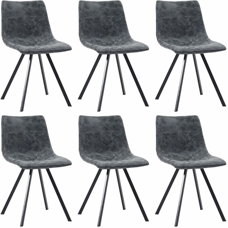 

Sillas de comedor 6 unidades cuero sintético negro