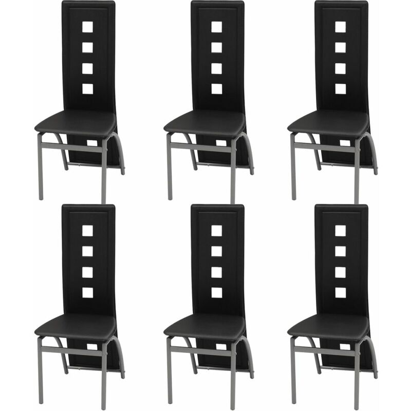

Sillas de comedor 6 unidades cuero sintético negro