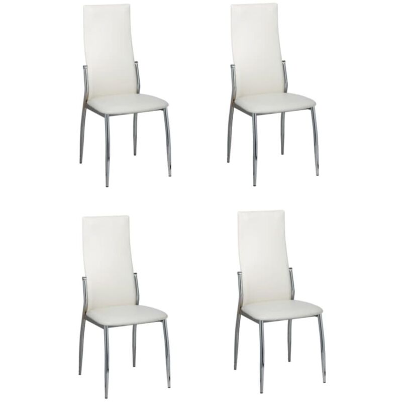 

vidaXL Sillas de Comedor Cuero Sintético 4 Unidades Blanco - Blanco