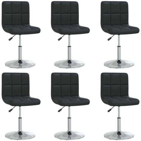 Sillas de comedor 6 unidades cuero sintético negro