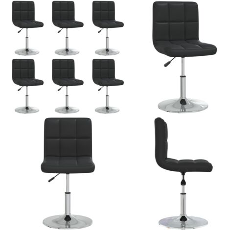 Sillas de comedor 6 unidades cuero sintético negro - Sillas de comedor ajustables - Sillas giratorias