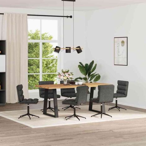 Sillas de comedor 6 unidades cuero sintético negro vidaXL
