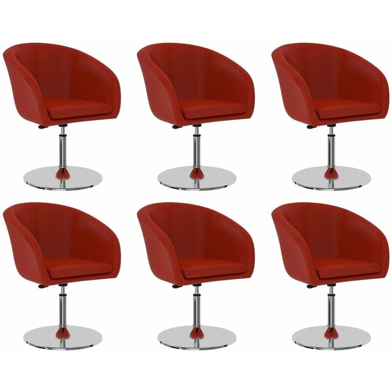 

Sillas de comedor 6 unidades cuero sintetico rojo