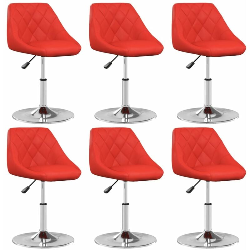 

BHD - Sillas de comedor 6 unidades cuero sintético rojo