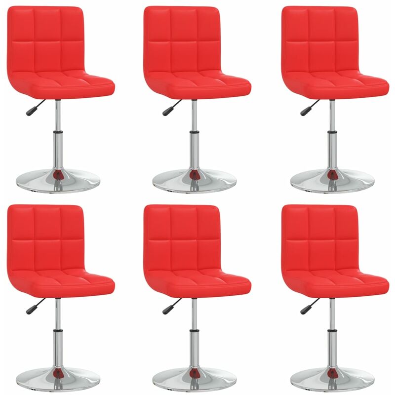 

Sillas de comedor 6 unidades cuero sintético rojo