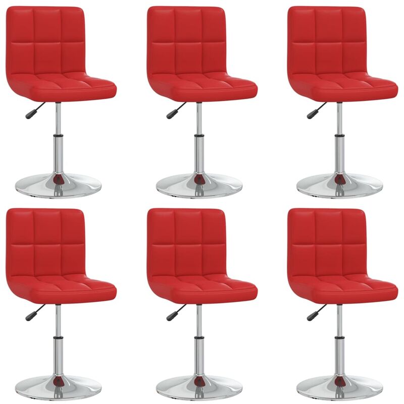 

Sillas de comedor 6 unidades cuero sintético rojo vino tinto