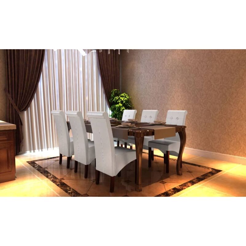 

Sillas de comedor 6 unidades cuero sintético blanco - Blanco