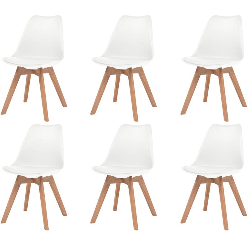 

Sillas de comedor 6 unidades cuero sintético blanco - Blanco