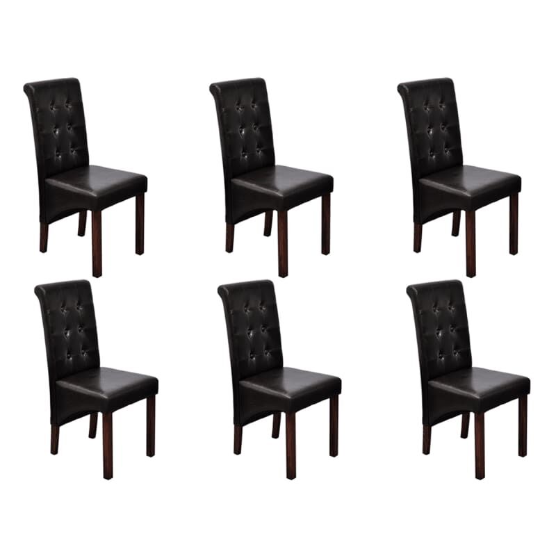 

Sillas de comedor 6 unidades cuero sintético marrón - Marrón