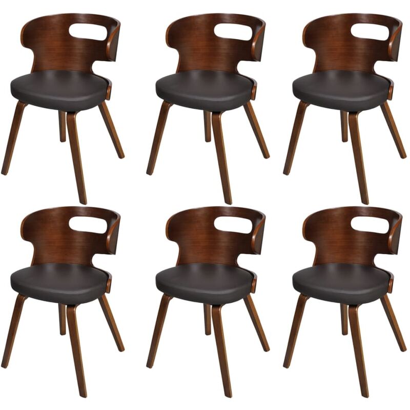 

Youthup - Sillas de comedor 6 unidades cuero sintético marrón - Marrón