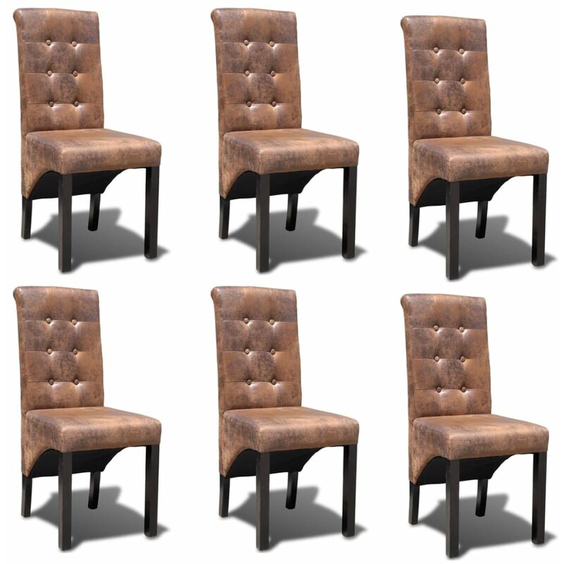 

Sillas de comedor 6 unidades cuero sintético marrón - Marrón