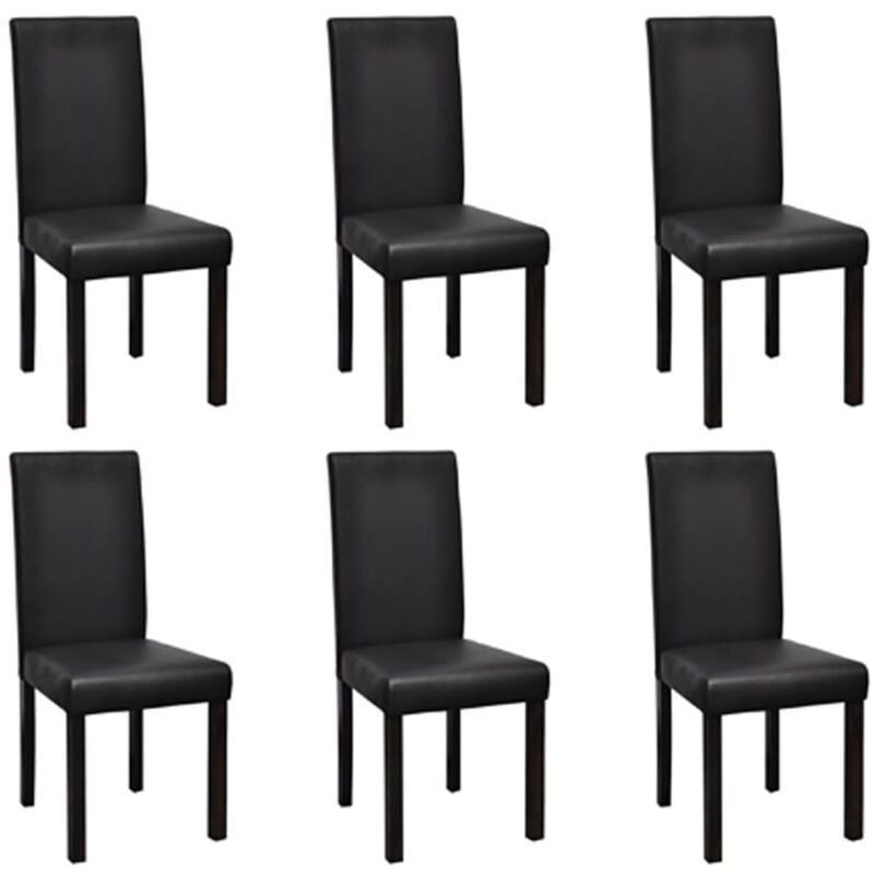 

Sillas de comedor 6 unidades cuero sintético negro - Negro
