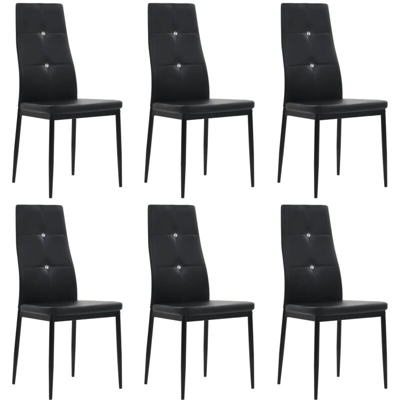 

Sillas de comedor 6 unidades cuero sintético negro - Negro