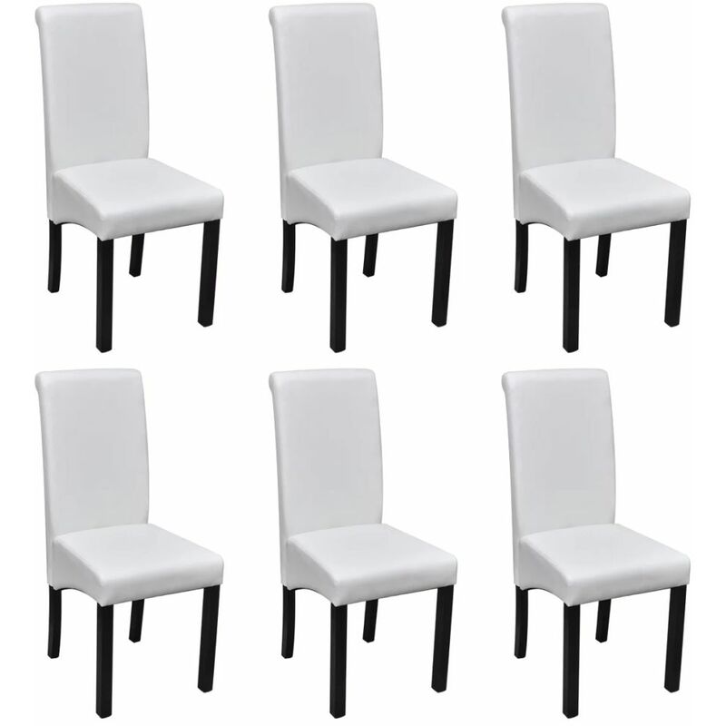 

Sillas de comedor 6 unidades de cuero artificial blanco