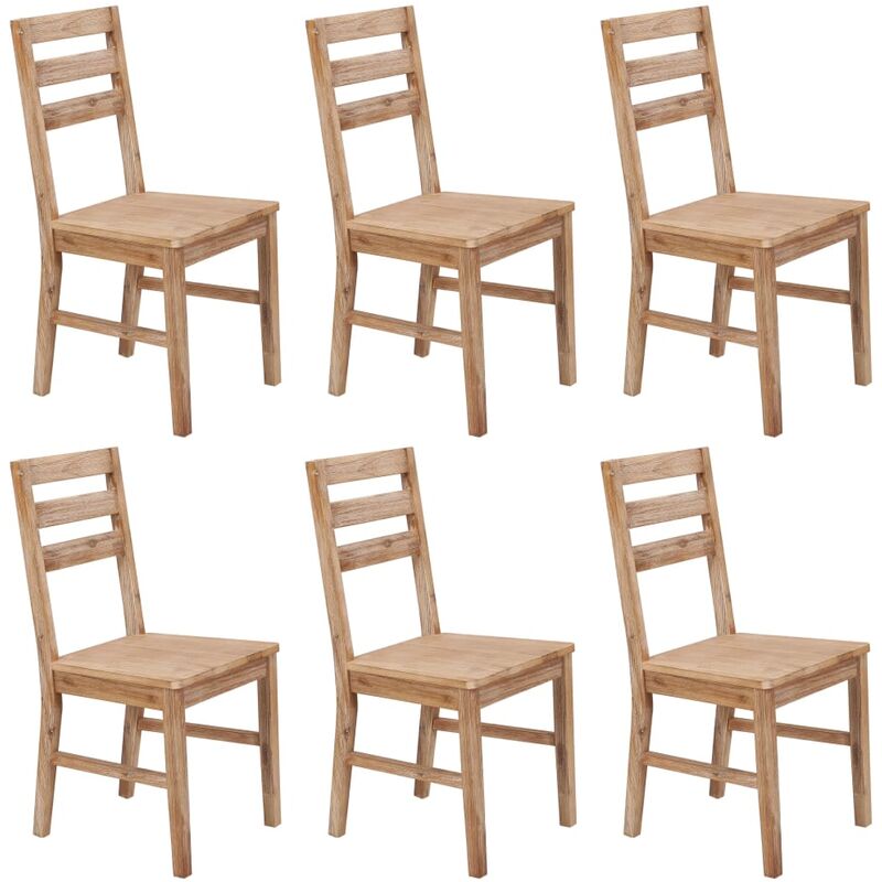 

Sillas de comedor 6 unidades de madera maciza de acacia - Marrón