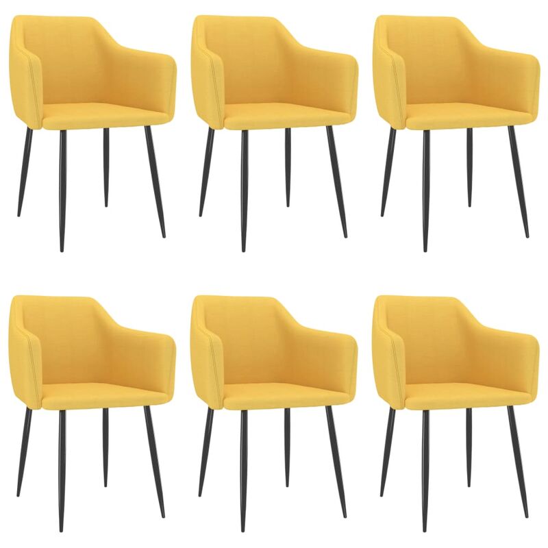 

Sillas de comedor 6 unidades de tela amarilla