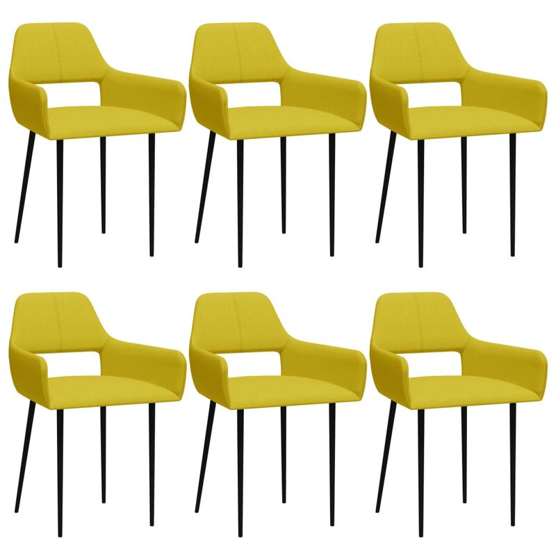 

Sillas de comedor 6 unidades de tela amarillas