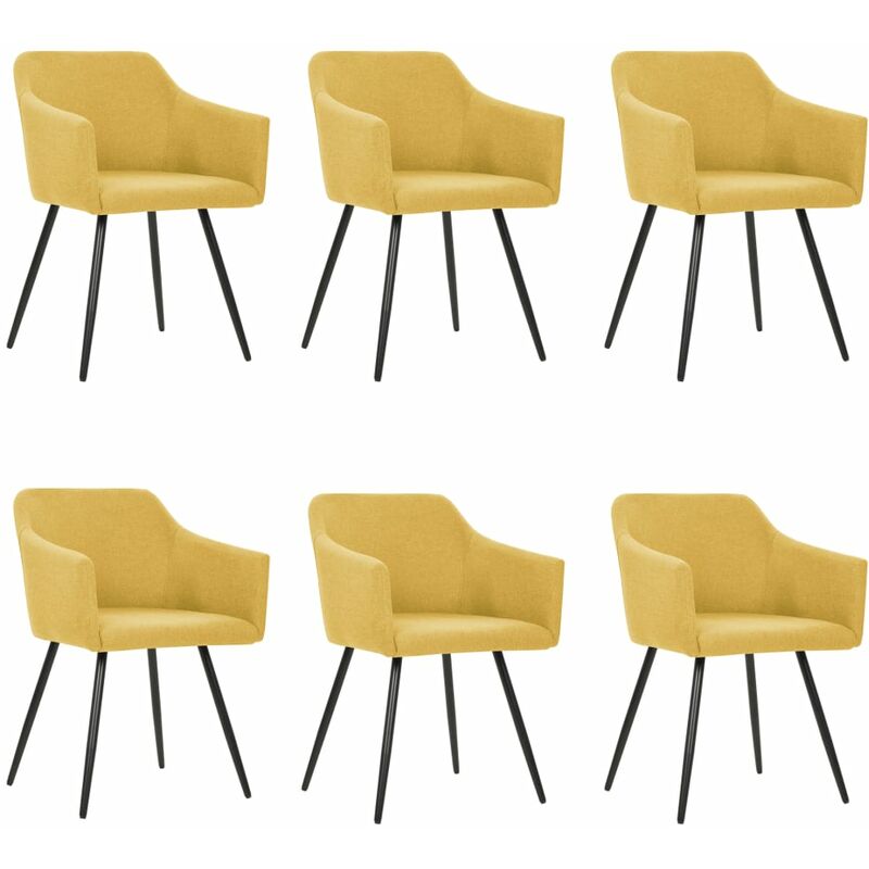 

Sillas de comedor 6 unidades de tela amarillas