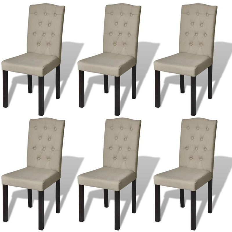 

Sillas de Comedor 6 unidades de tela beige