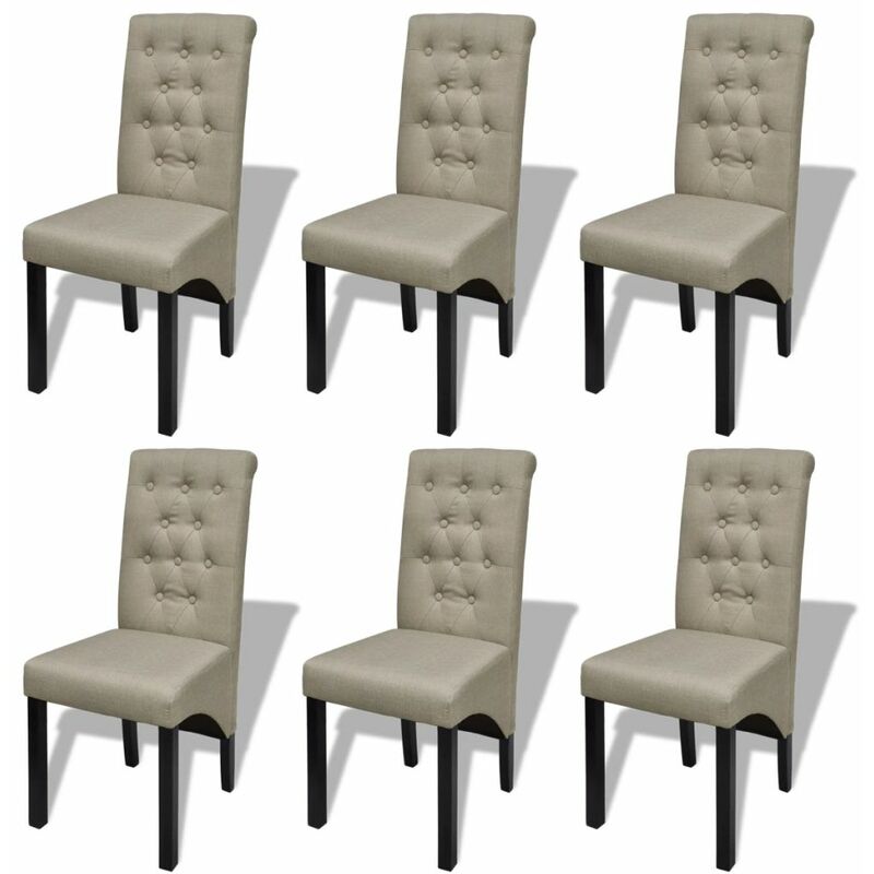 

Sillas de comedor 6 unidades de tela beige