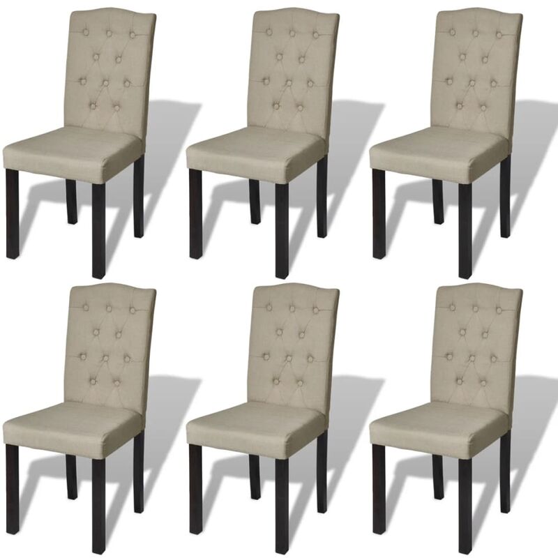 

Sillas de Comedor 6 unidades de tela beige - Beige