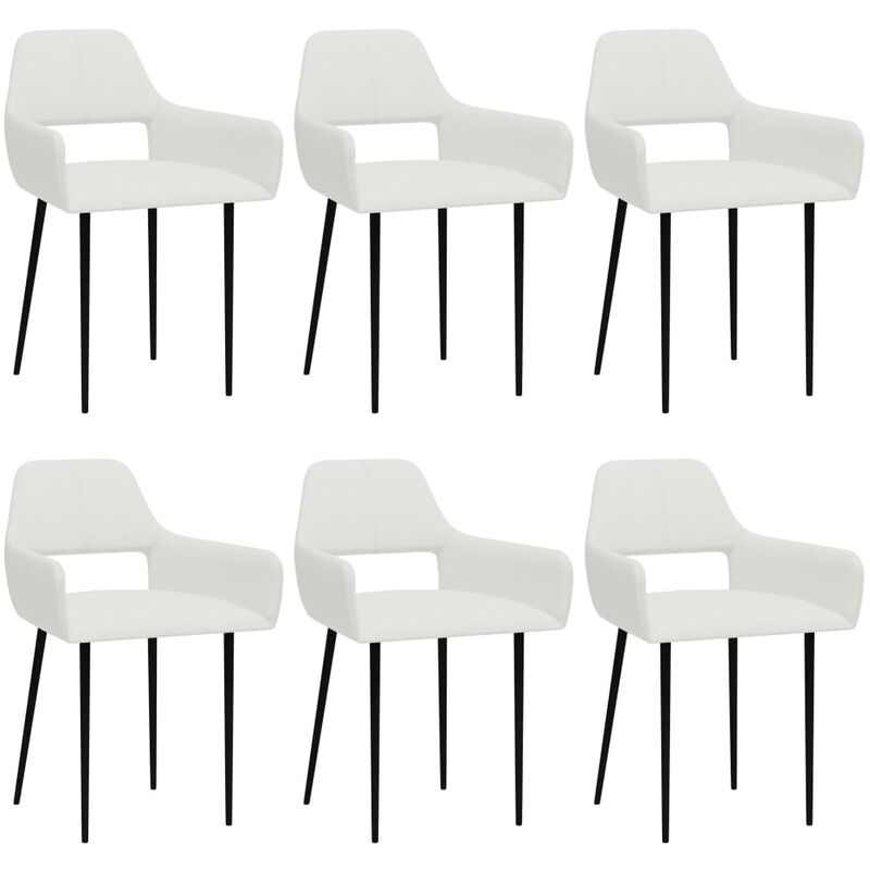

Sillas de comedor 6 unidades de tela blancas