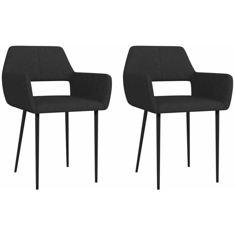

vidaXL Sillas de Comedor de Tela 2 Unidades Negra - Negro