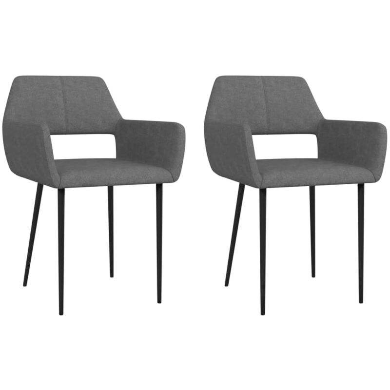 

vidaXL Sillas de Comedor de Tela 2 Unidades Gris Oscuro - Gris
