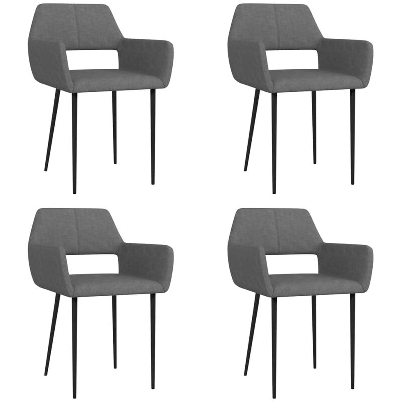 

vidaXL Sillas de Comedor de Tela 4 Unidades Gris Oscuro - Gris