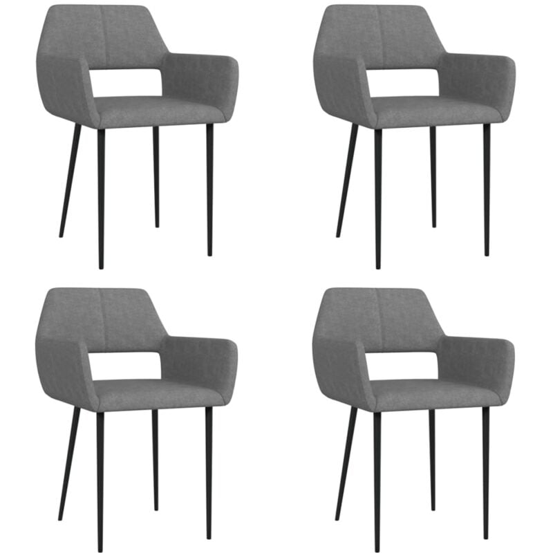 

vidaXL Sillas de Comedor de Tela 4 Unidades Gris Claro - Gris