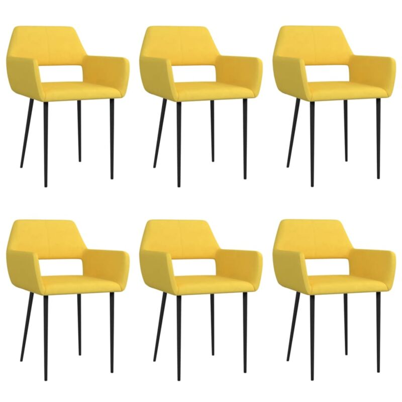 

vidaXL Sillas de Comedor de Tela 6 Unidades Amarillas - Amarillo